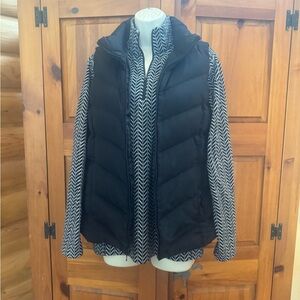 Lands' End Black Quilted Vest
